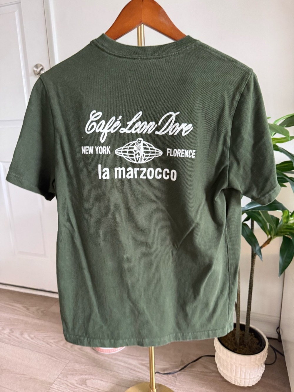 Aimé Leon Dore x La Marzocco "Café Leon Dore" Collab T-Shirt Olive Size Medium